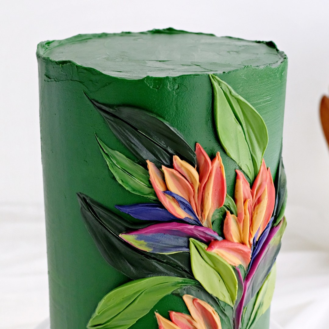 Cake decorated with buttercream colored using Colour Mill Forest oil based food coloring