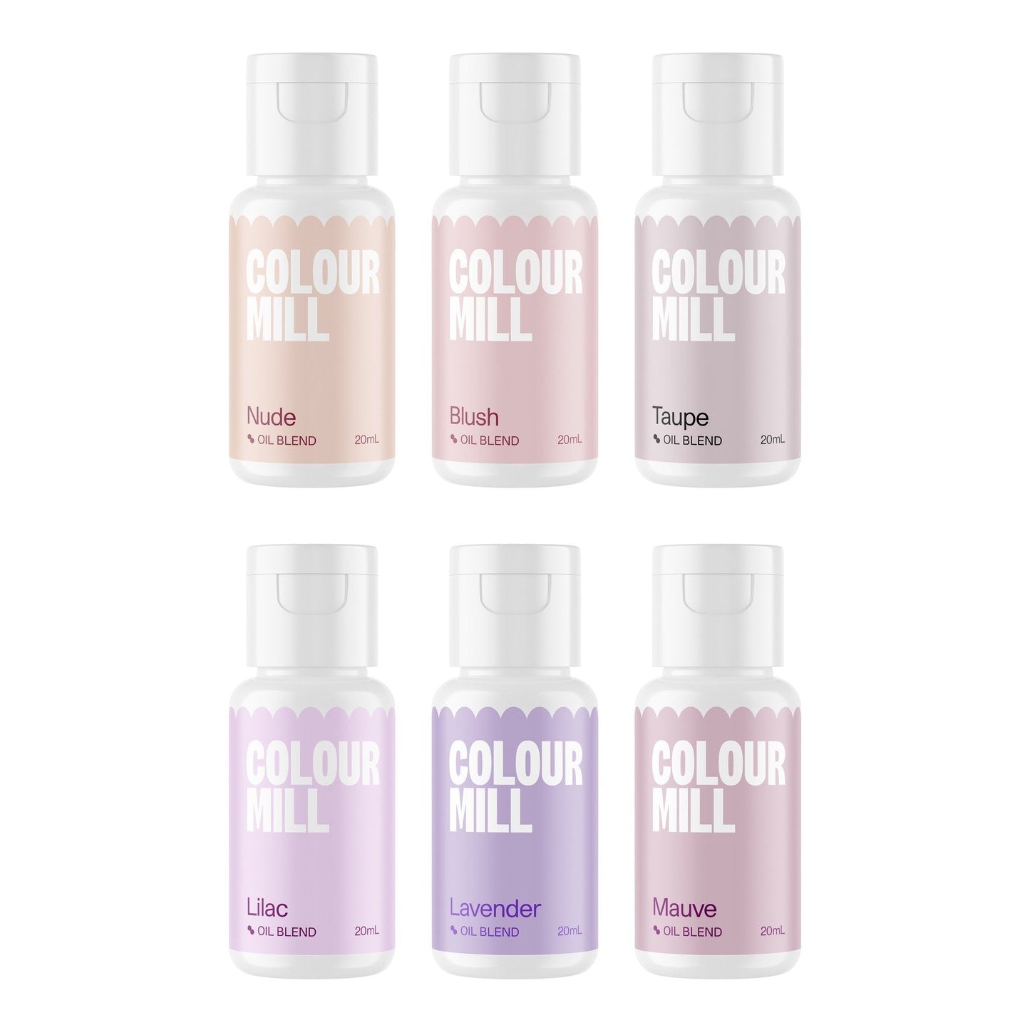All 6 colors included in the Colour Mill Bridal Pack shown on a white background