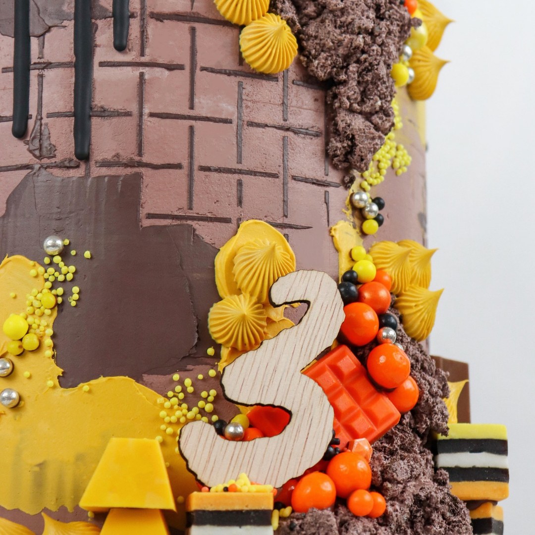 Cake decorated with buttercream colored using Colour Mill Mustard oil based food coloring