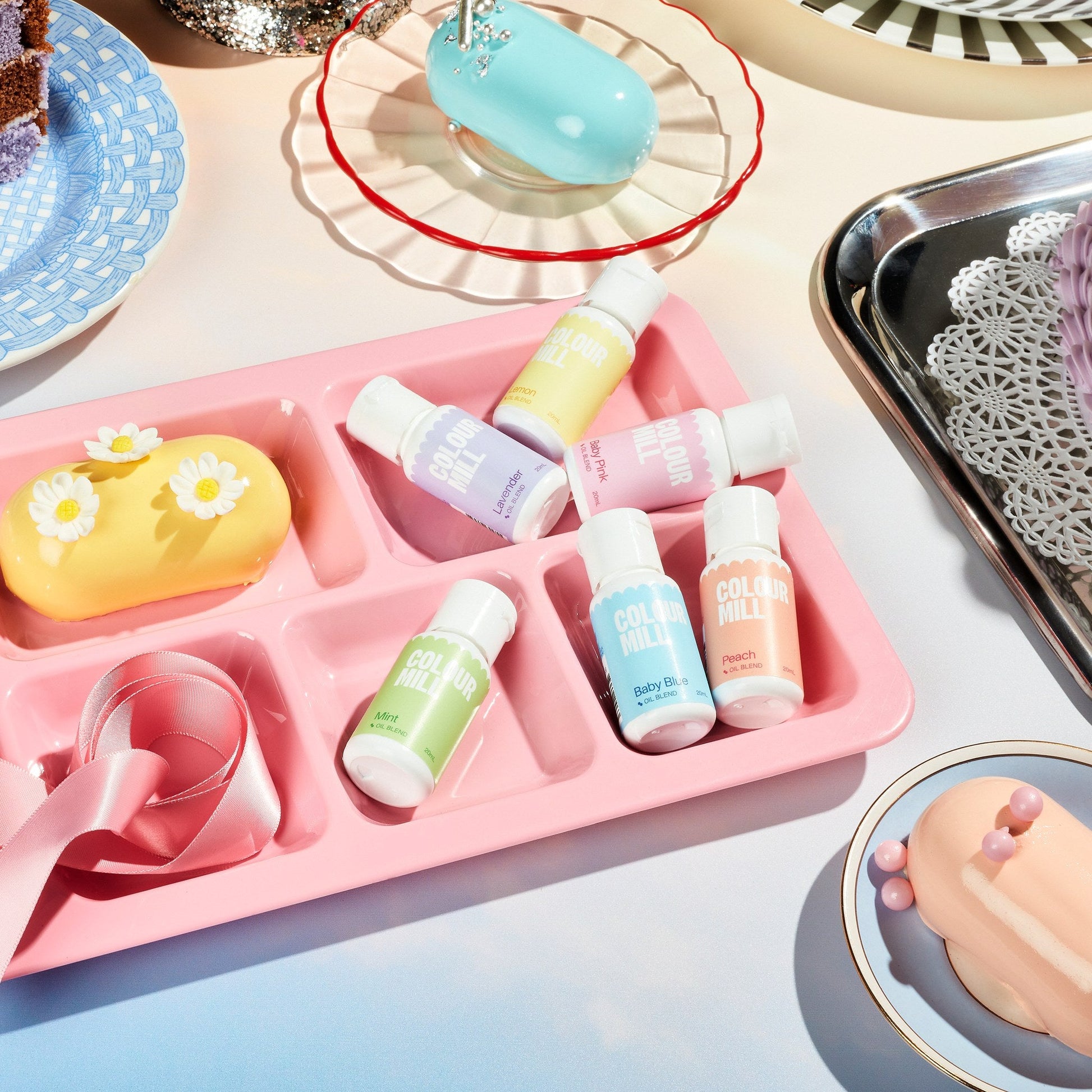 Bakes decorated using colors from the Colour Mill Pastel Pack