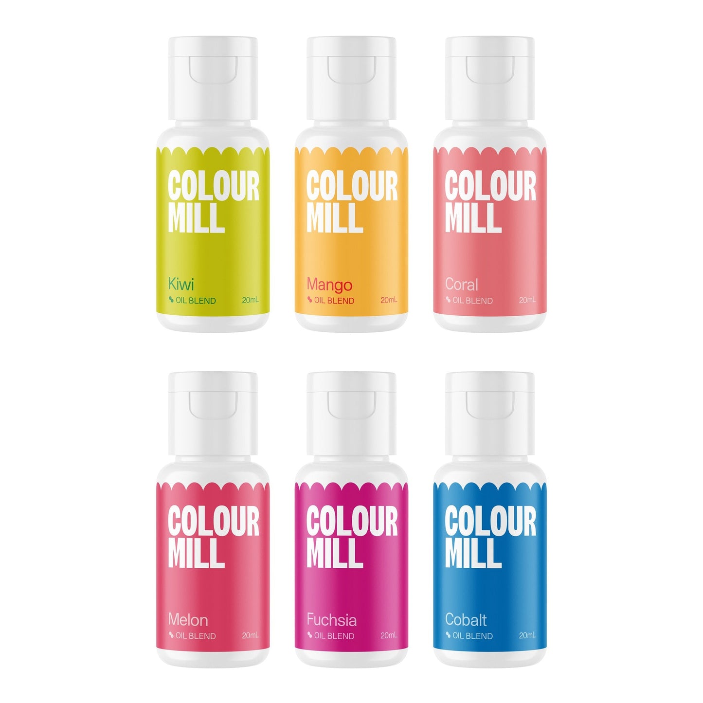 All 6 colors included in the Colour Mill Tropical Pack shown on a white background